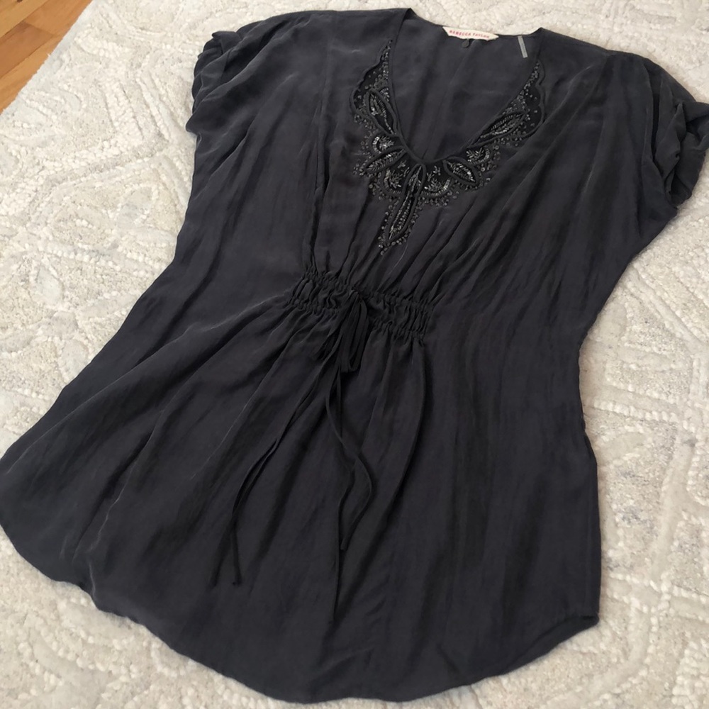 Rebecca Taylor silk beaded tunic top Size: 2